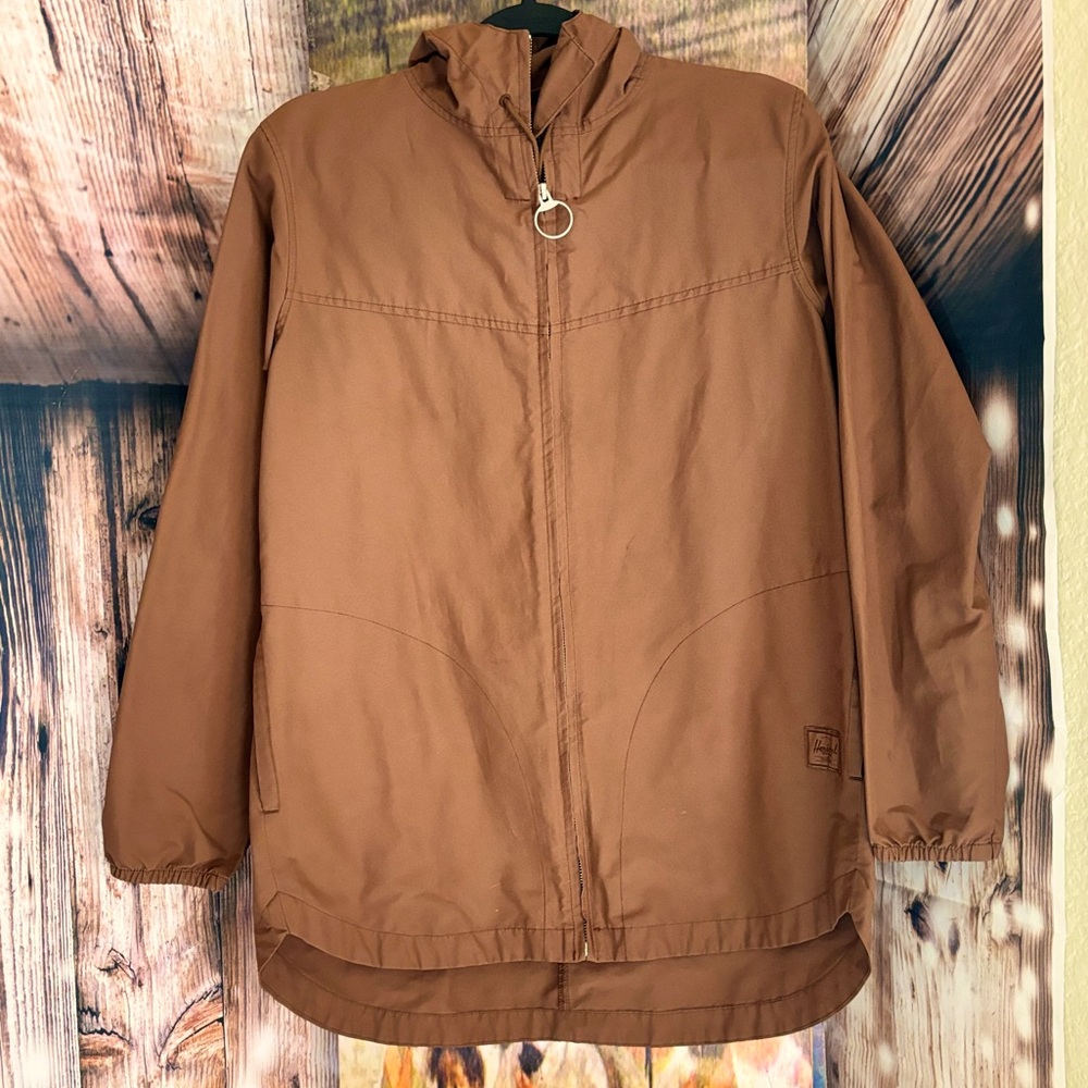 Herschel Supply Co Beige Mac Rainwear Long Coat Jacket M Waterproof!